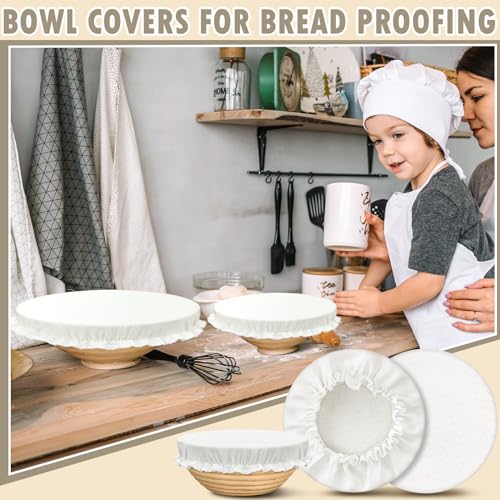 10 Pack Cloth Bowl Covers for Bread Rising (Linen)