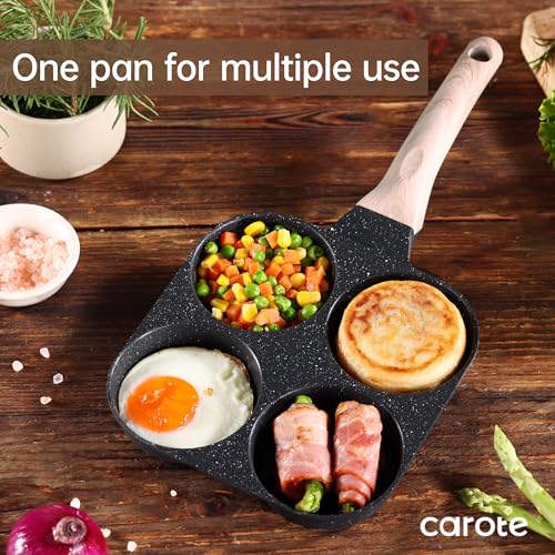 4 Cup Nonstick Granite Egg Pan (Black / 7")