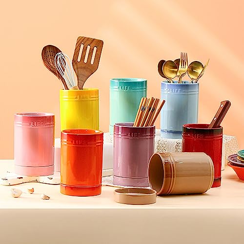 Kitchen Utensil Holder for Countertop (Pink / 4")