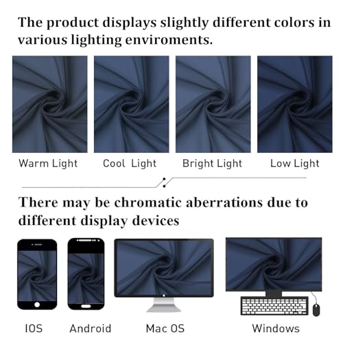 Navy Blue Sheer Curtains 63 Inch Long 2 Panels (Navy Blue / 40"W x 63"L (Pack of 2))