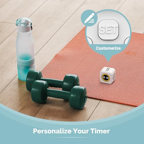 2 Pack KADAMS Pomodoro Cube Timer Productivity Visual Timer (White)