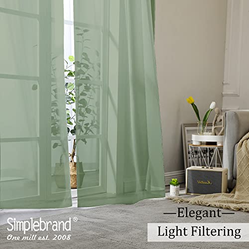 Sage Green Sheer Curtains (Sage Green / 59"W x 72"L (Pack of 2))