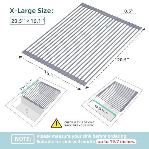 Sink Drying Rack (Gray / 20.5"W x 16.1"L)