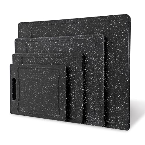 Non Slip Cutting Board Set (4 Cutting Boards / Black)