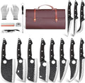 17PCS Butcher Knife Set with Bag (11 Knives Set)
