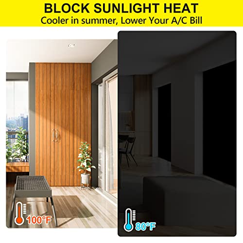 100% Blackout Curtains (Black / 57"W x 157"H)