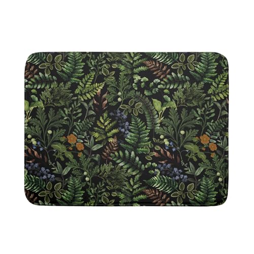 Black Sage Green Plant Dish Drying Mat for Kitchen Counter (18" x 24")