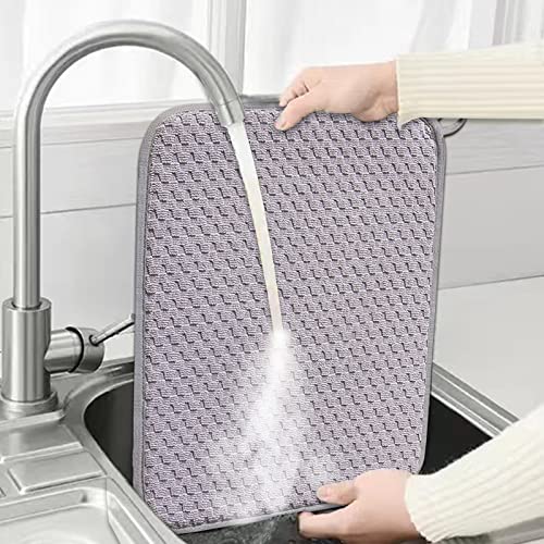 Dish Drying Mats for Kitchen Counter 2 Pack (Gray)