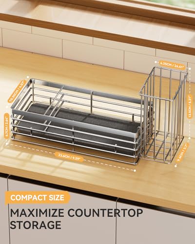 Sink Caddy With Stone Drying Tray (Silver-1 / Medium)