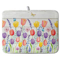 Tulip Floral Dish Drying Mat for Kitchen Counter Watercolor Spring Flower Dish Mat Absorbent Microfiber Dish Draining Mat Reversible Heat Resistant Dishes Pad Large 18 x 24 Inch (Spring Tulip Colorful / 18" x 24")