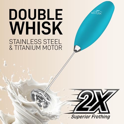 Zulay Powerful Milk Frother for Coffee with Upgraded Titanium Motor (Ocean Blue / OG Frother)