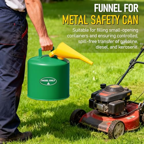 Plastic Gas Can Funnel Compatible with Eagle F15FUN (Yellow)