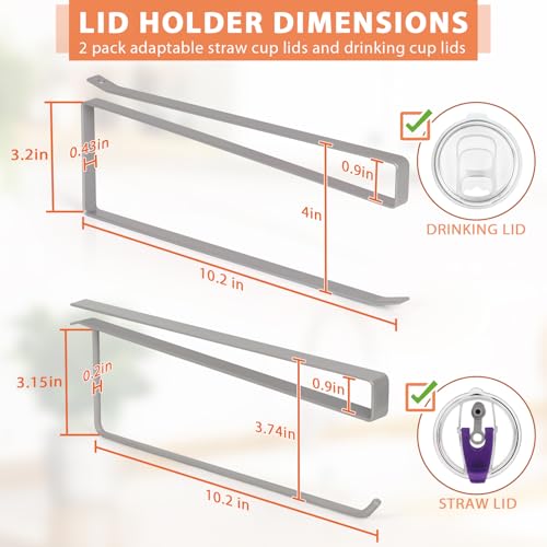 2 Pack Tumbler Lid Organizer (Gray / 2 Pack(Round&Flat))