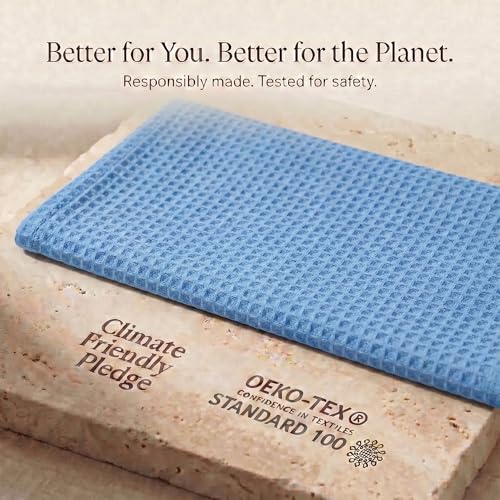 Kitchen Towels Cotton Dish Towels 20”x30” (18" x 28" (Set of 6) / 071 Sky Blue)
