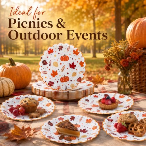 50 Pack Fall Paper Plates