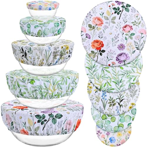 5 Pieces Bowl Covers Reusable (Rosa Chinensis)