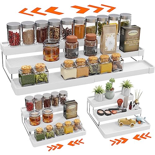Expandable Spice Rack Organizer for Cabinet (White / 1 Pack)