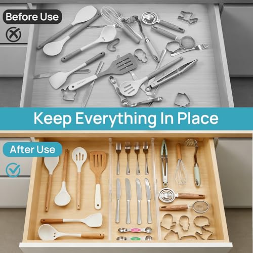 4 Pack Shallow Drawer Dividers (2.36" H, 12.5"-20.8" L)