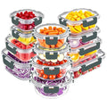 12 Packs Glass Food Storage Containers Set with Lids (Grey / 24 Pieces)