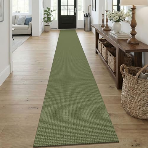 Braided 2x18 Runners Rugs for Hallway (Olive Green/Earthy Green / 2' x 18' (Runner))