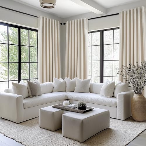 78 Inch Custom Made Curtains for Sliding Door Closet Doors 100% Blackout Curtains for Living Room Bedroom Back Tab Pleated Heat Blocking Insulated Drapes Heat Neutral White (Beige / 52"W x 78"L (Pack of 2))