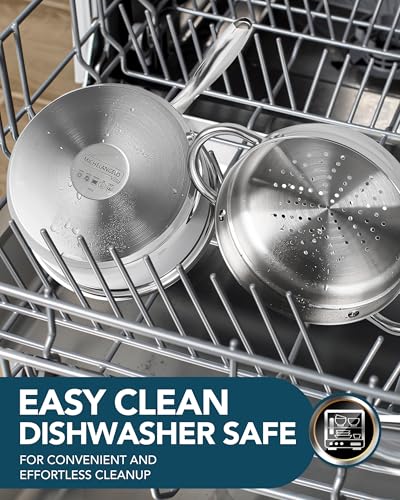 Stainless Steel Saucepans with Steamer 5Pcs (1QT+2QT)