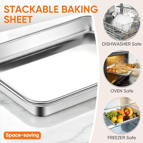 Stainless Steel Tray for Baking (9.2x7x1 Inch)