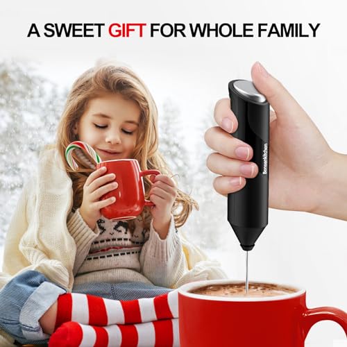 Electric Milk Frother Handheld (Black)