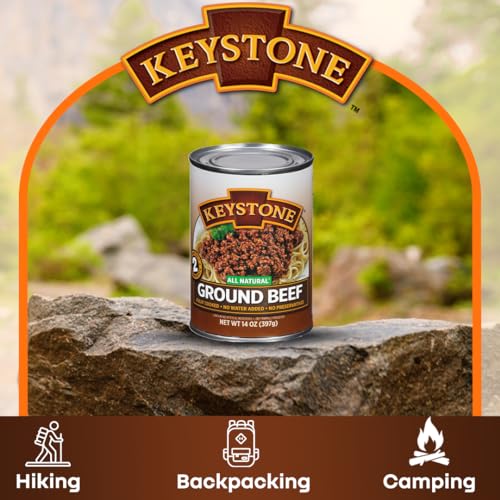 Meats All Natural Heat and Serve Ground Beef 14 Oz Fully Cooked Canned Meat Shelf Stable Emergency Survival Canned Food Ready to Eat No Preservatives Gluten Free Made in USA Pack of 2 (Pack of 2)