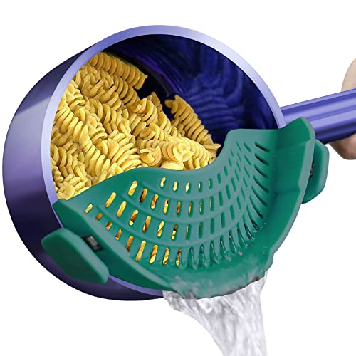 Clip On Strainer Silicone for Pots (Sea Blue / Standard 8.86 x 3.55 in)