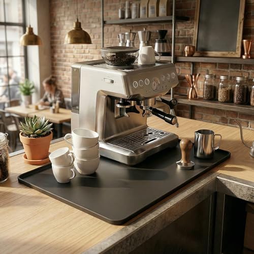 Silicone Coffee Mat for Countertop (Black / 24" x 16")