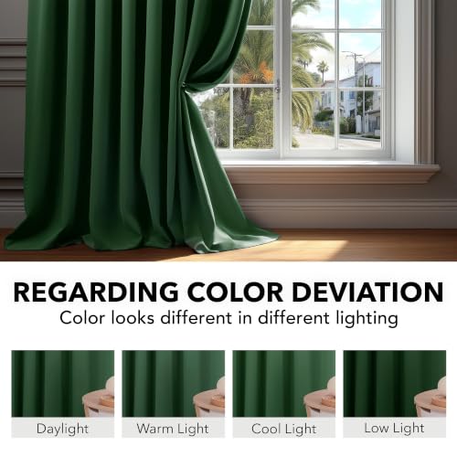 Blackout Curtains for Bedroom 108 Inches Long (Dark Forest / 52"W x 108"L (Pack of 2))