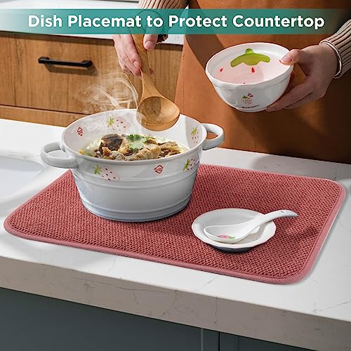 Microfiber Dish Drying Mat (Red / 15" x 20")