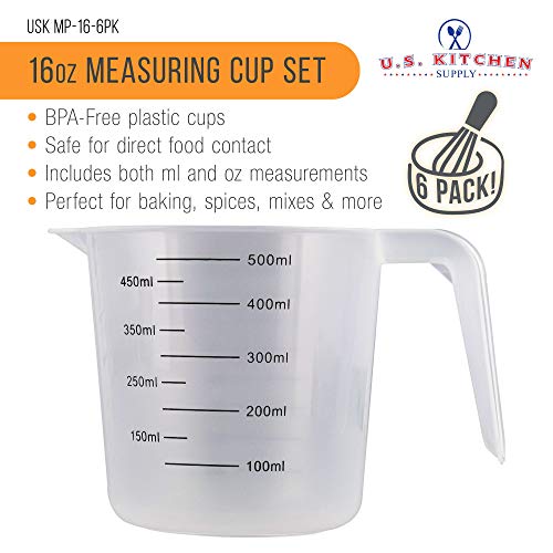 Plastic Measuring Cups with Handles (16-Ounce)