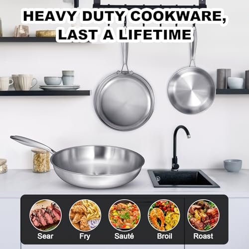 Tri Ply Stainless Steel Frying Pans Set