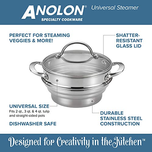 Classic Stainless Steel Universal Covered Steamer Insert (2.8 Quarts)
