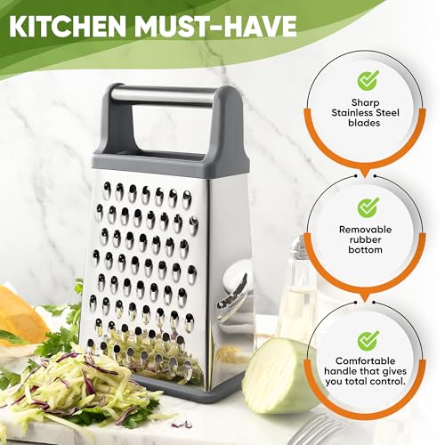 Stainless Steel XL Cheese Grater for Kitchen (Gray / XL)