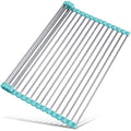 Roll Up Dish Drying Rack Over Sink (Green / 21 x 15.5 in)