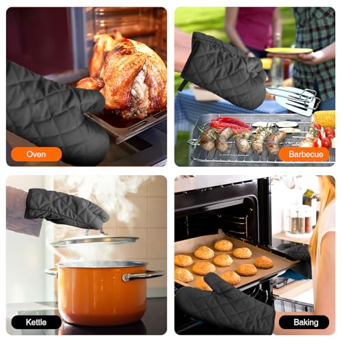 Silicone Oven Mitts (Dark Black)