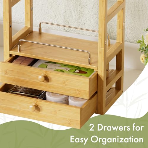 Bamboo Bathroom Counter Organizer (Natural Color)