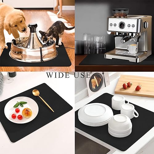 Coffee Mat for Countertops (Black / 16" x 24")