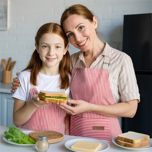 4 Pack Parent and Child Aprons Set (Blue+pink)
