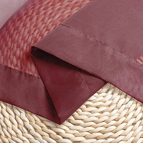 Burgundy Red Sheer Curtains 72 Inches Long 2 Panels Set (Burgundy / 42"W x 72"L (Pack of 2))