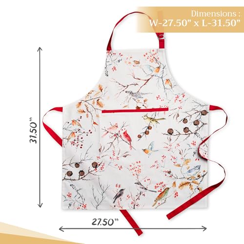 Aprons for women with Pocket 100% Cotton Pack of 1 (096 - Pinson)