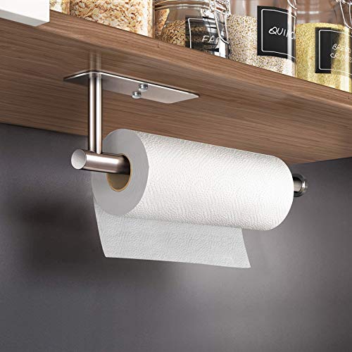 Self Adhesive Paper Towel Holder Under Cabinet Mount (Silver)