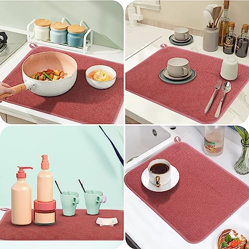 Microfiber Dish Drying Mat (Red / 15" x 20")