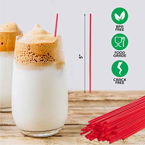 Crystalware Plastic Sip Stirrers (Red / 5-Inch (Pack of 1))