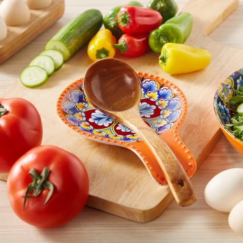 7.7 Inch Ceramic Spoon Rest (Orange)