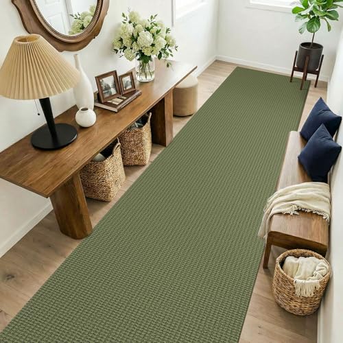 3x14 Runners Rugs for Hallway (Olive Green/Earthy Green / 3' x 14' (Runner))