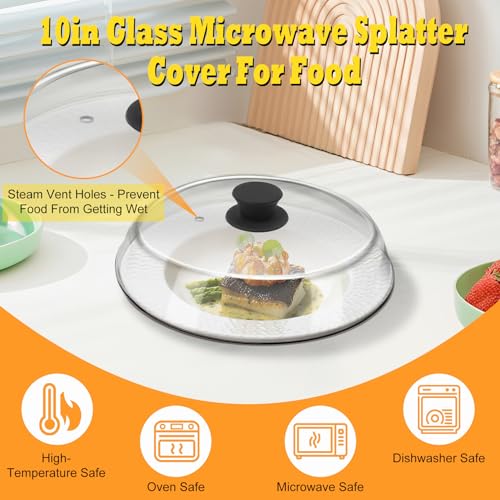 10in Glass Microwave Cover for Food
